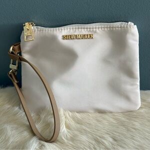 Steve Madden Cream Mini Wristlet